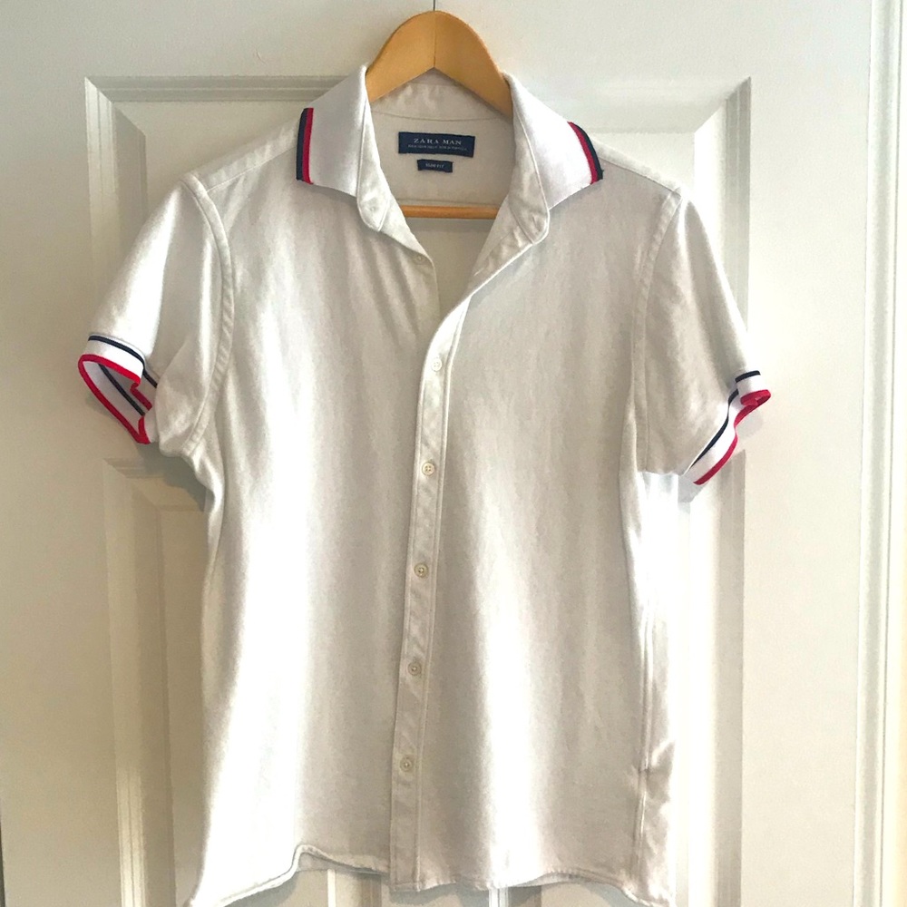 Zara Pique Short Sleeve Top